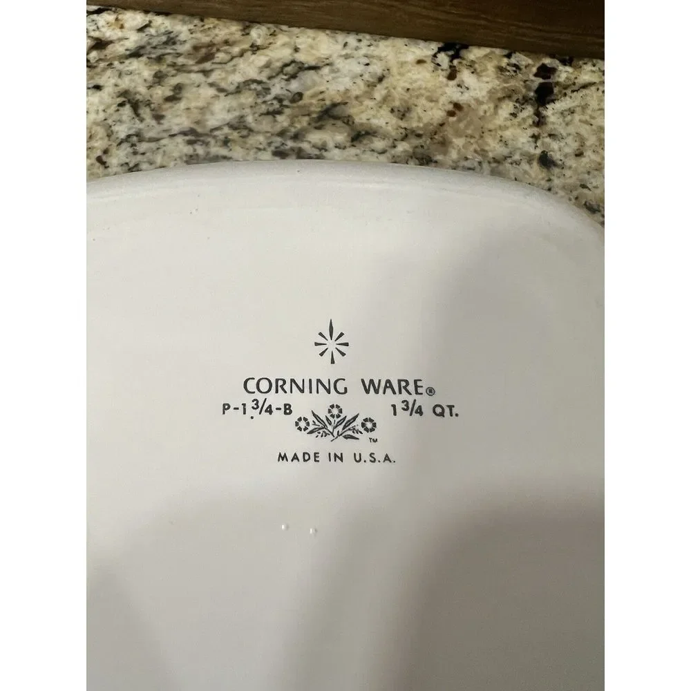 Corning‎ Ware Blue Cornflower P-1 3/4 B .1 3/4 QT Casserole/ ORIGINAL P-7-C Lid